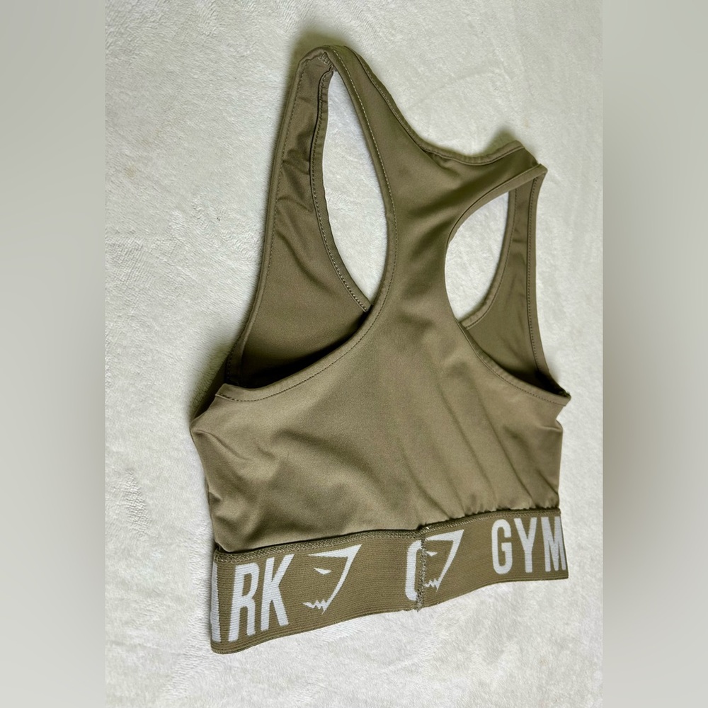 GYMSHARK Sports Bra Dry Flex Olive Green sz. Small - Picture 5 of 6